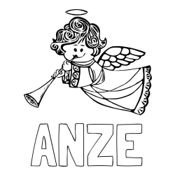 Online izdelana pobarvanka - Pobarvanka imena ANZE in pobarvanka angelčka