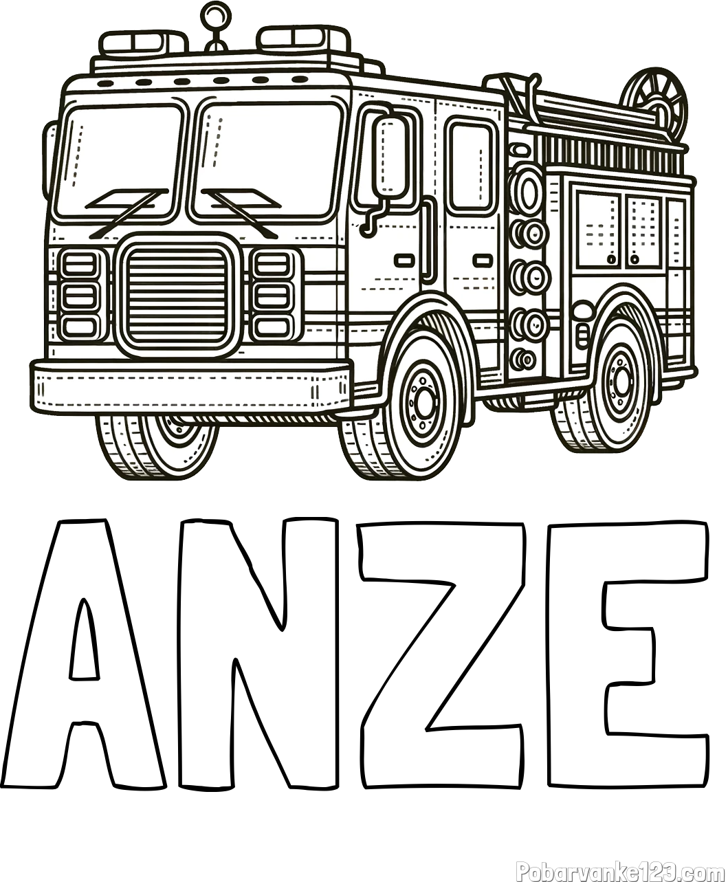 Pobarvanka imena ANZE in pobarvanka gasilskega avta