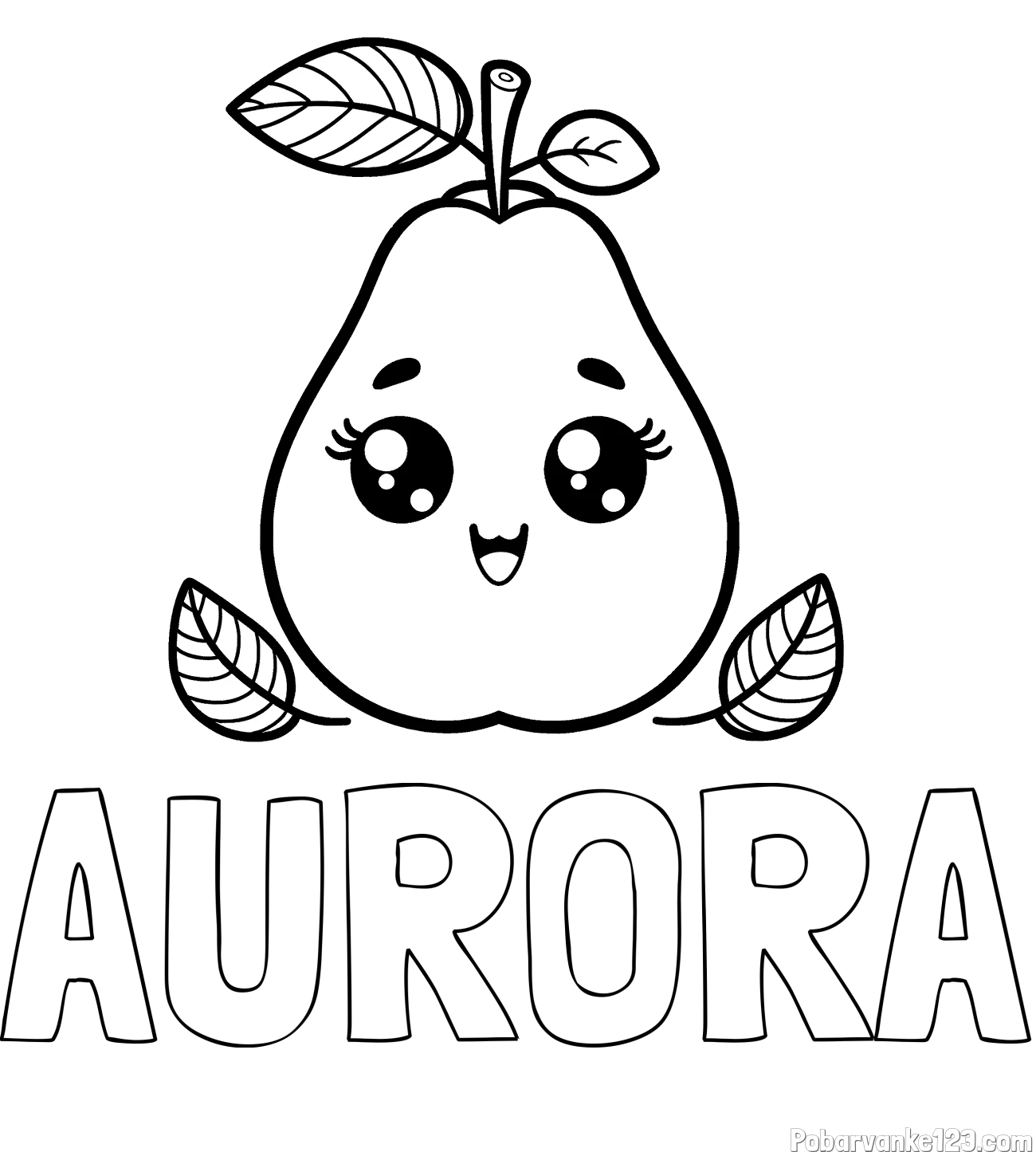 Pobarvanka imena AURORA in pobarvanka hruške