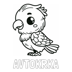 Online izdelana pobarvanka - Pobarvanka imena AVTOKRKA in pobarvanka ljubkega papagaja