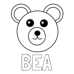 Online izdelana pobarvanka - Pobarvanka imena BEA in preprosta pobarvanka medvedka