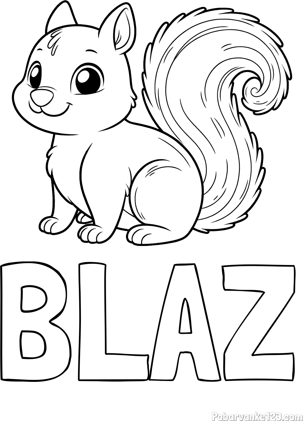 Pobarvanka imena BLAŽ in pobarvanka veveričke