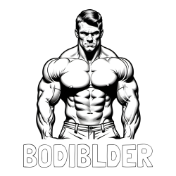 Online izdelana pobarvanka - Pobarvanka imena BODIBLDER in pobarvanka bodybuilder-ja