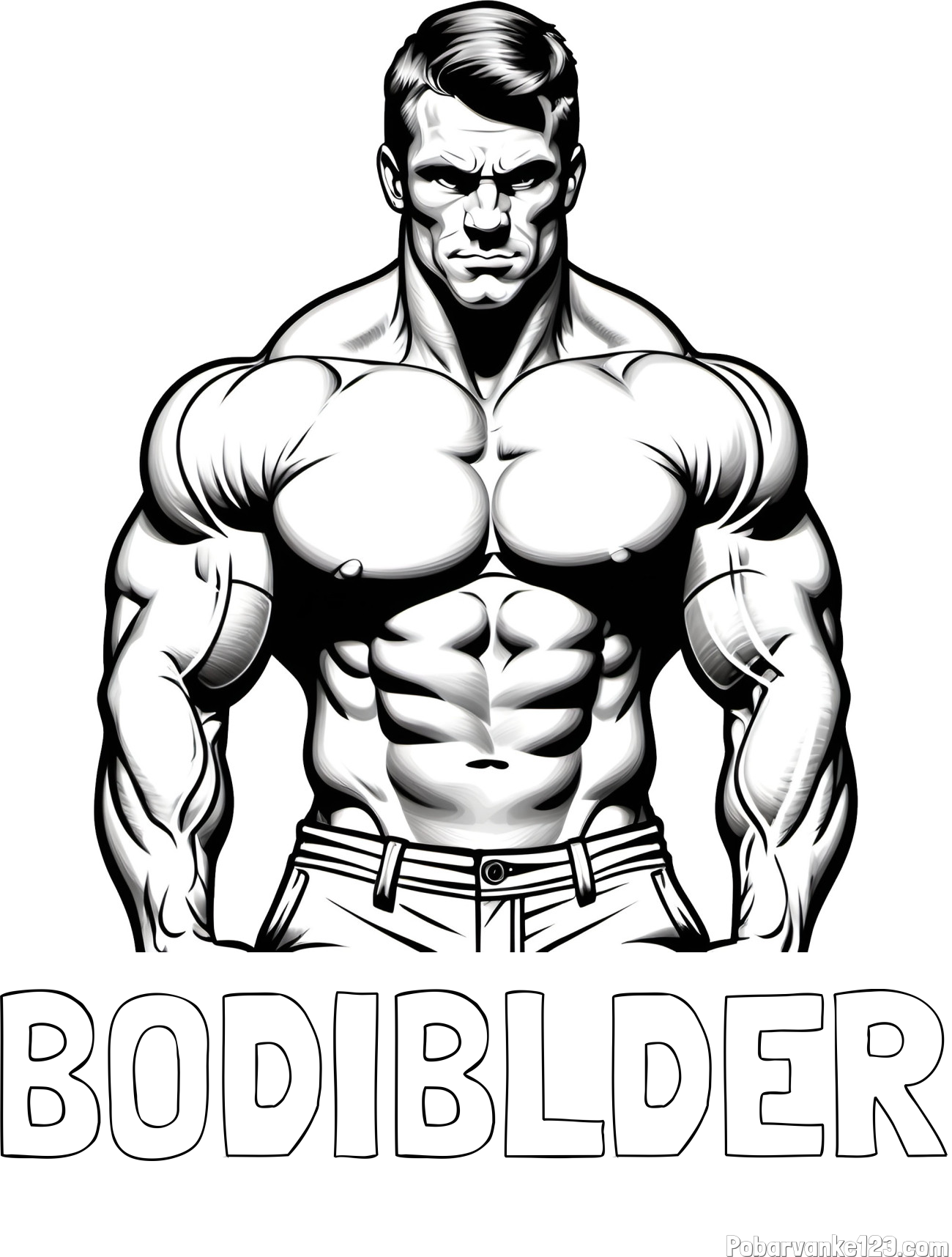 Pobarvanka imena BODIBLDER in pobarvanka bodybuilder-ja