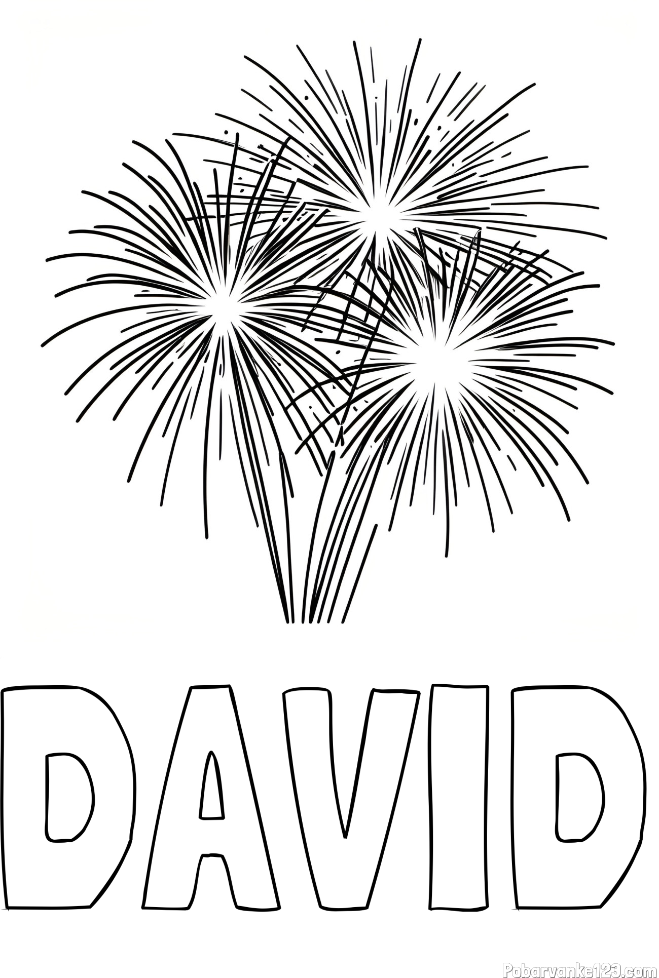 Pobarvanka imena DAVID in lepa pobarvanka ognjemeta