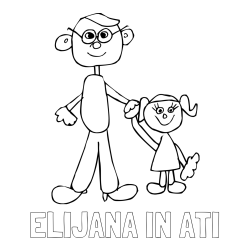 Online izdelana pobarvanka - Pobarvanka imena ELIJANA IN ATI in otroška pobarvanka očeta in hčerke