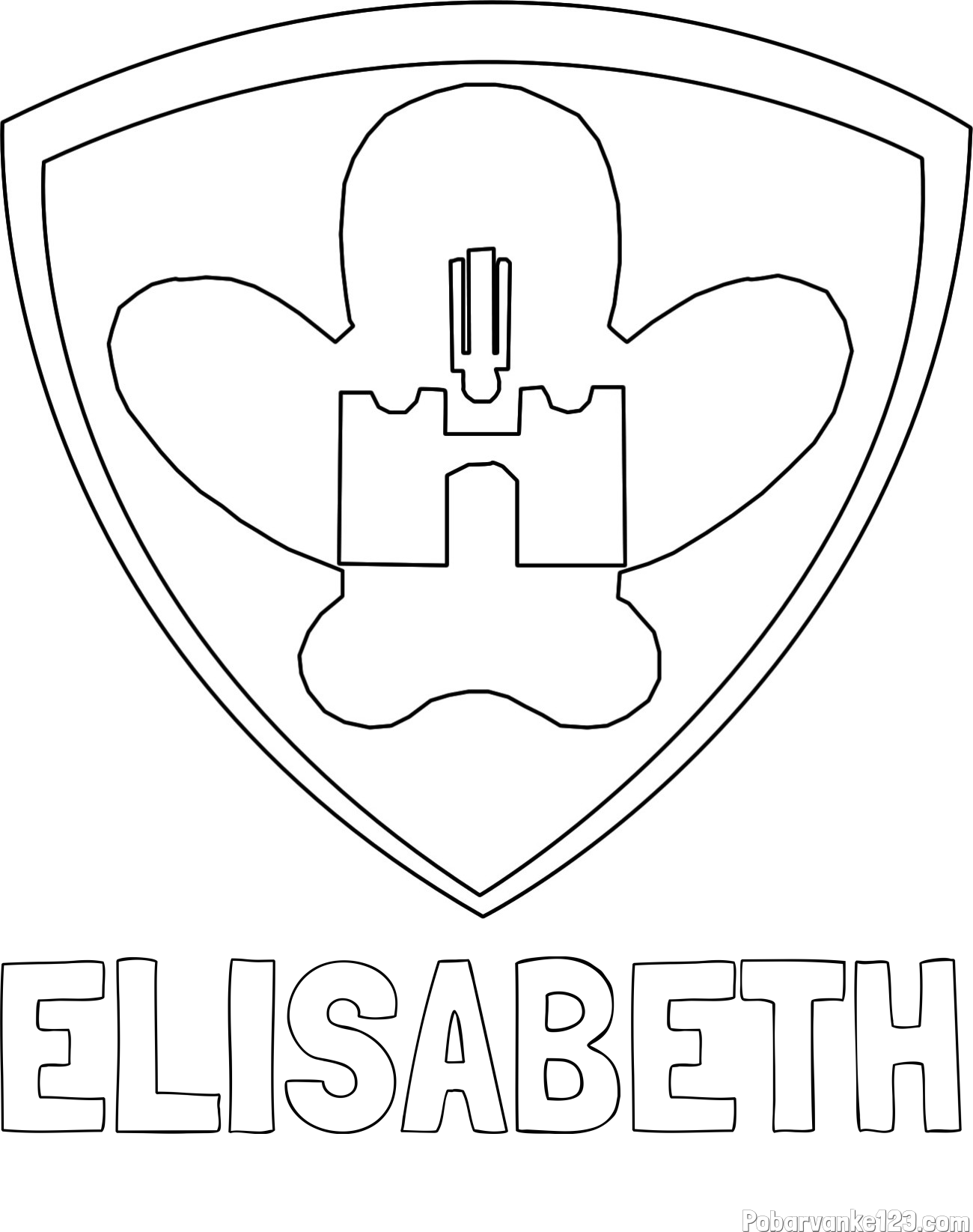Pobarvanka imena ELISABETH in pobarvanka NK Maribor (grb)