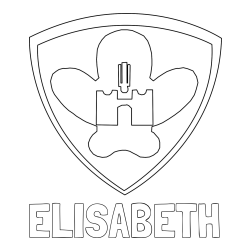 Online izdelana pobarvanka - Pobarvanka imena ELISABETH in pobarvanka NK Maribor (grb)