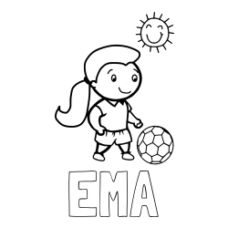 Online izdelana pobarvanka - Pobarvanka imena EMA in pobarvanka nogometašice