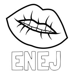 Online izdelana pobarvanka - Pobarvanka imena ENEJ in pobarvanka ustnic