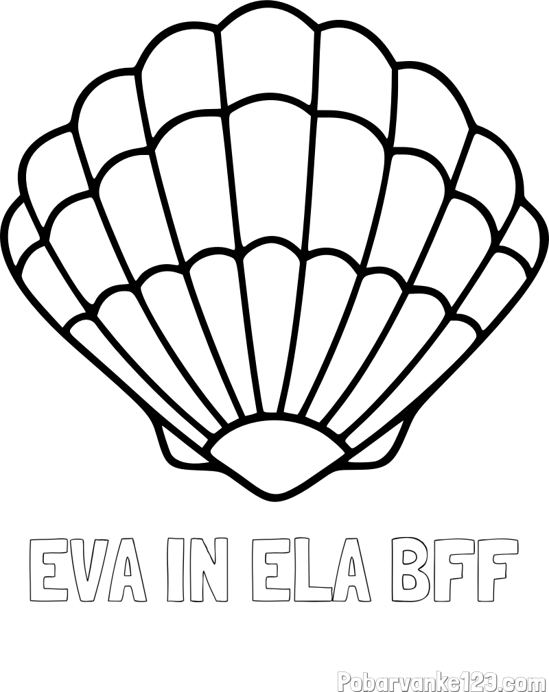 Pobarvanka imena EVA IN ELA BFF in pobarvanka školjke