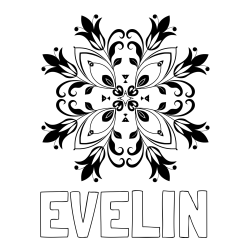 Online izdelana pobarvanka - Pobarvanka imena EVELIN in pobarvanka mandale (cvetovi)