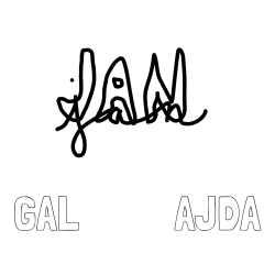 Online izdelana pobarvanka - Pobarvanka imena GAL          AJDA in jan ime