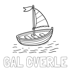 Online izdelana pobarvanka - Pobarvanka imena GAL CVERLE in preprosta pobarvanka ladjice