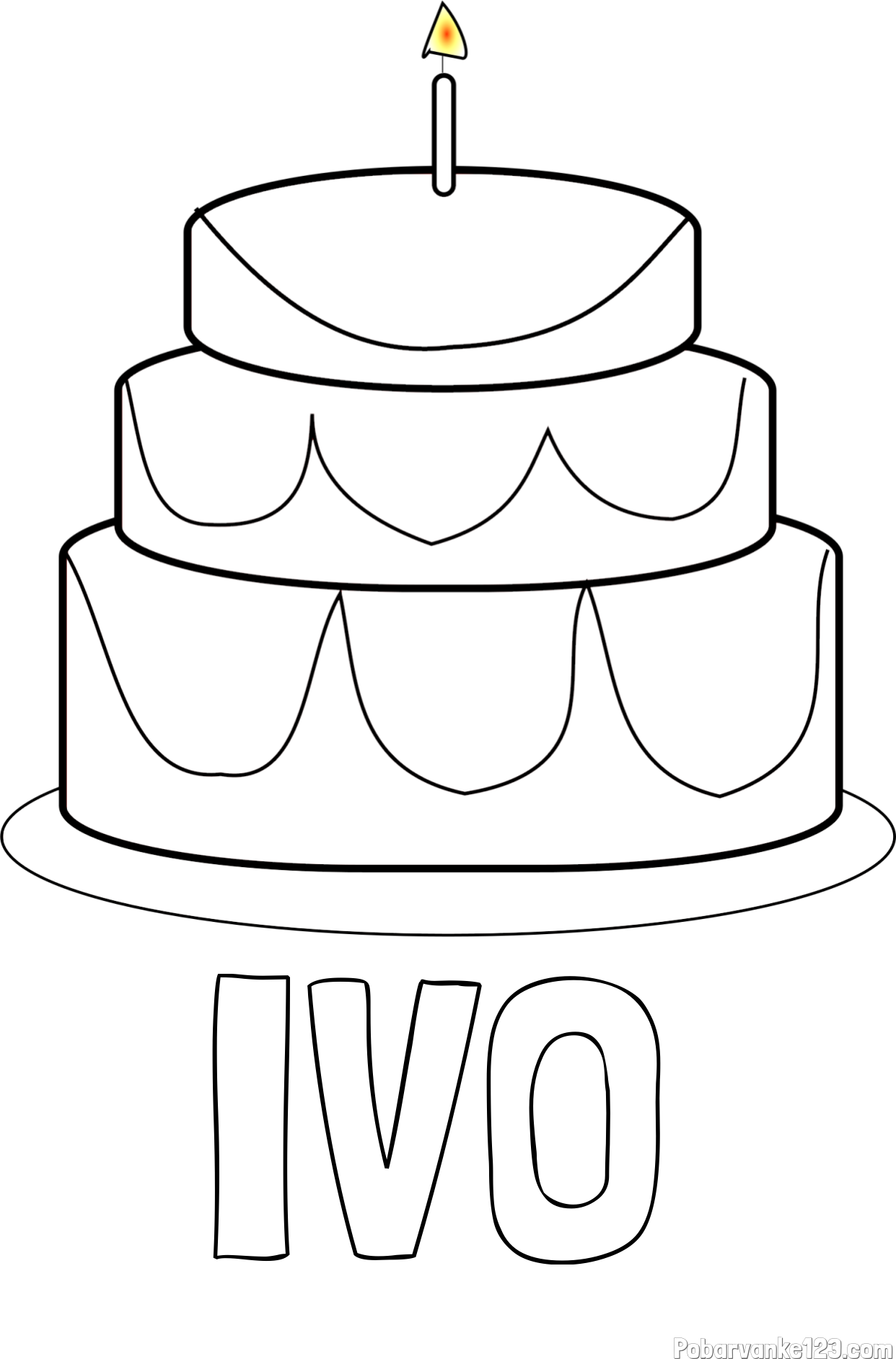 Pobarvanka imena IVO in pobarvanka poročne torte