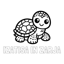 Online izdelana pobarvanka - Pobarvanka imena IZATISA IN ZARJA in otroška pobarvanka želve