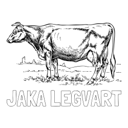 Online izdelana pobarvanka - Pobarvanka imena JAKA LEGVART in pobarvanka krave na paši