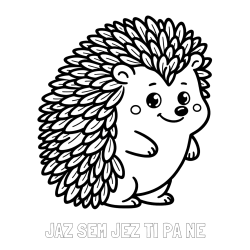 Online izdelana pobarvanka - Pobarvanka imena JAZ SEM JEŽ TI PA NE in pobarvanka prisrčnega ježka