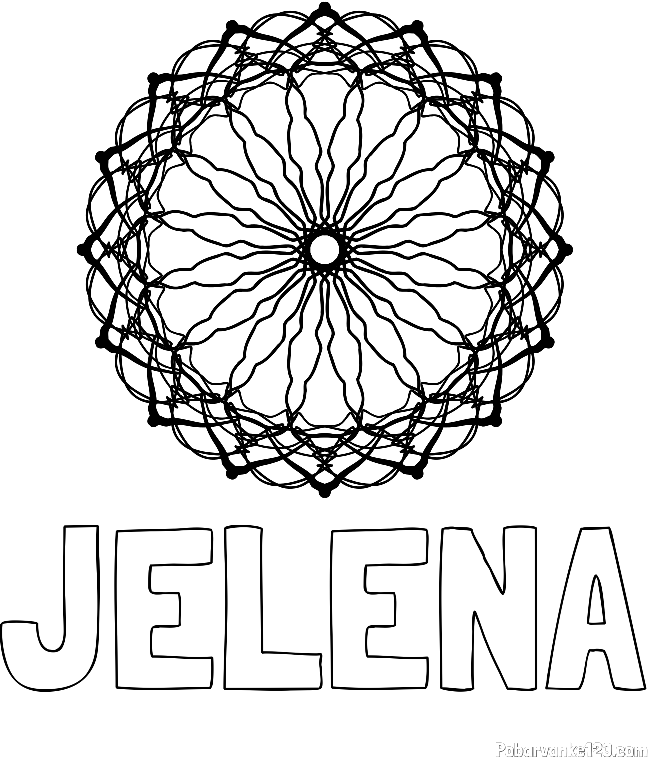 Pobarvanka imena JELENA in madale