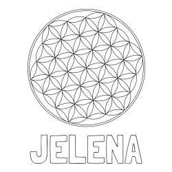 Online izdelana pobarvanka - Pobarvanka imena JELENA in mandale