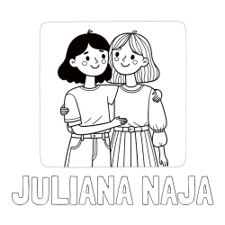 Online izdelana pobarvanka - Pobarvanka imena JULIANA NAJA in otroška pobarvanka dveh prijateljic