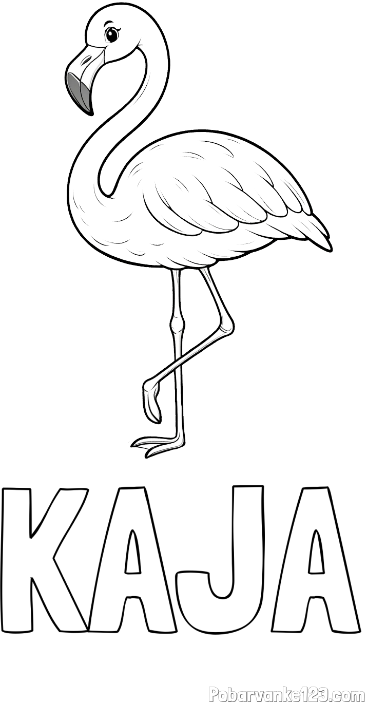 Pobarvanka imena KAJA in pobarvanka flaminga