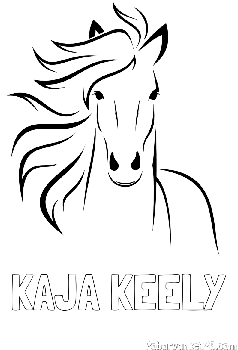 Pobarvanka imena KAJA KEELY in lepa pobarvanka konja