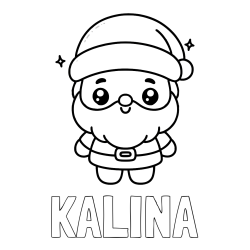 Online izdelana pobarvanka - Pobarvanka imena KALINA in enostavna otroška pobarvanka Božička