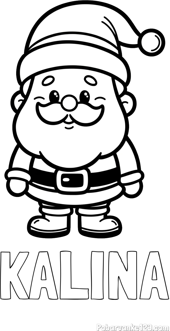 Pobarvanka imena KALINA in otroška pobarvanka Božička