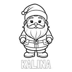 Online izdelana pobarvanka - Pobarvanka imena KALINA in simpatična pobarvanka Božička