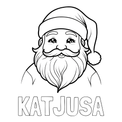 Online izdelana pobarvanka - Pobarvanka imena KATJUSA in preprosta pobarvanka ljubkega Božička