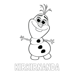 Online izdelana pobarvanka - Pobarvanka imena KIRKIRNANDA in pobarvanka prisrčnega snežaka Olaf