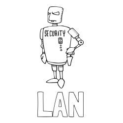Online izdelana pobarvanka - Pobarvanka imena LAN in pobarvanka robota varnostnika