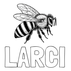 Online izdelana pobarvanka - Pobarvanka imena LARCI in pobarvanka realistične čebele