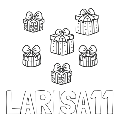 Online izdelana pobarvanka - Pobarvanka imena LARISA11 in pobarvanka božičnih daril