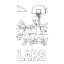 Online izdelana pobarvanka - Pobarvanka imena LARS in pobarvanka košarkarjev pri igri