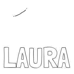 Online izdelana pobarvanka - Pobarvanka imena LAURA in labirint