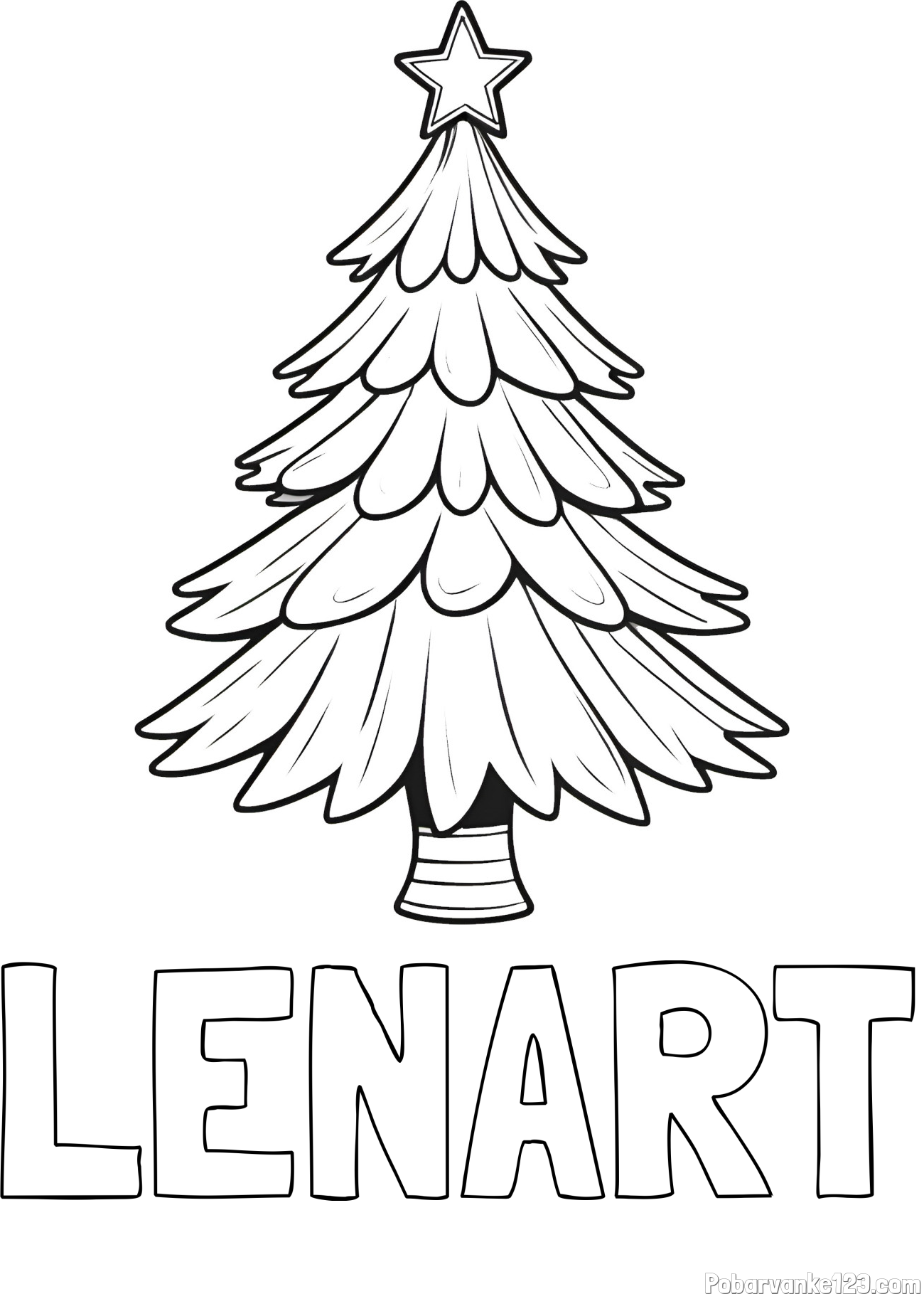 Pobarvanka imena LENART in pobarvanka božične smreke z zvezdo