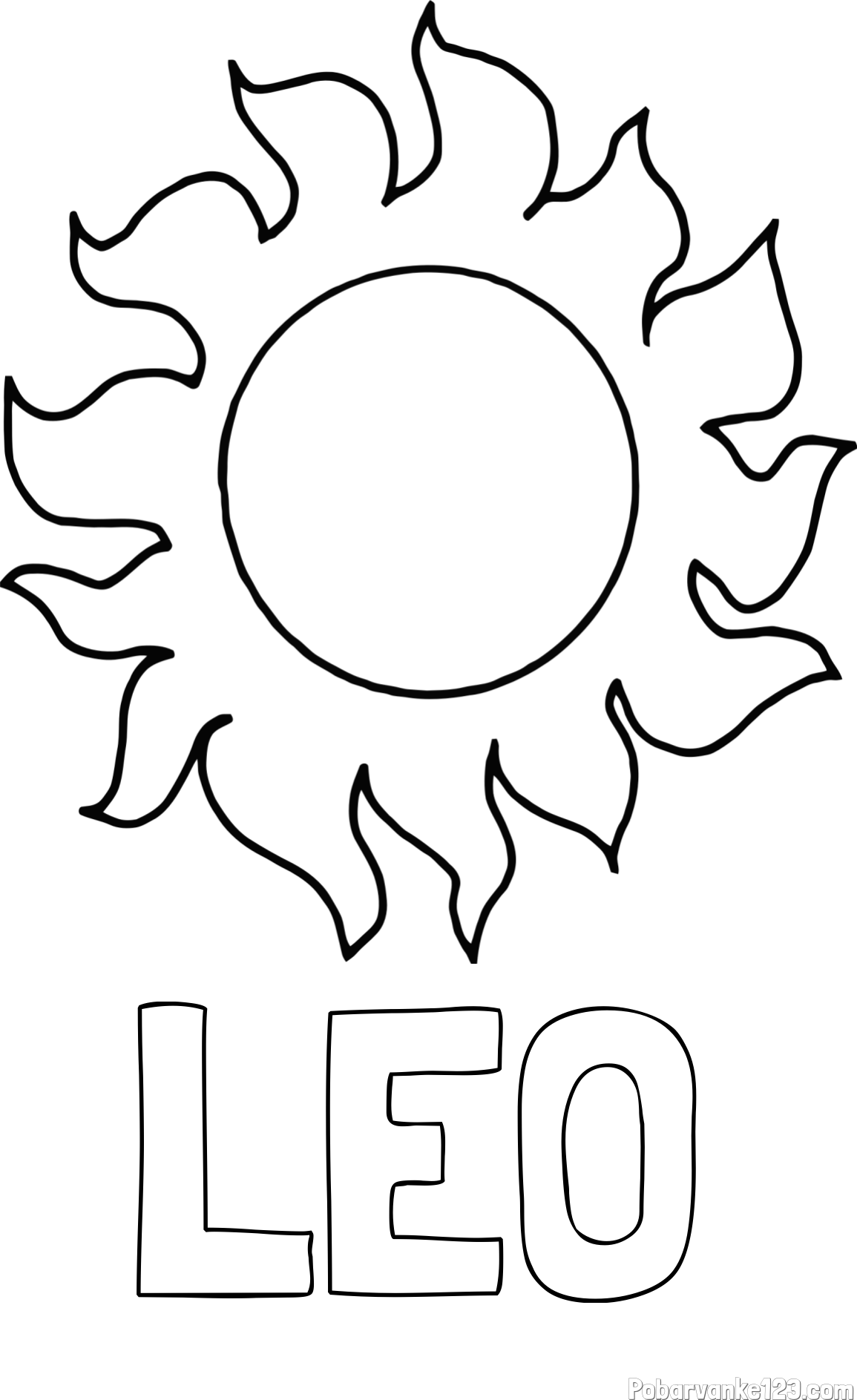 Pobarvanka imena LEO in pobarvanka sonca