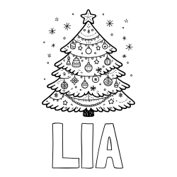 Online izdelana pobarvanka - Pobarvanka imena LIA in pobarvanka novoletne jelke