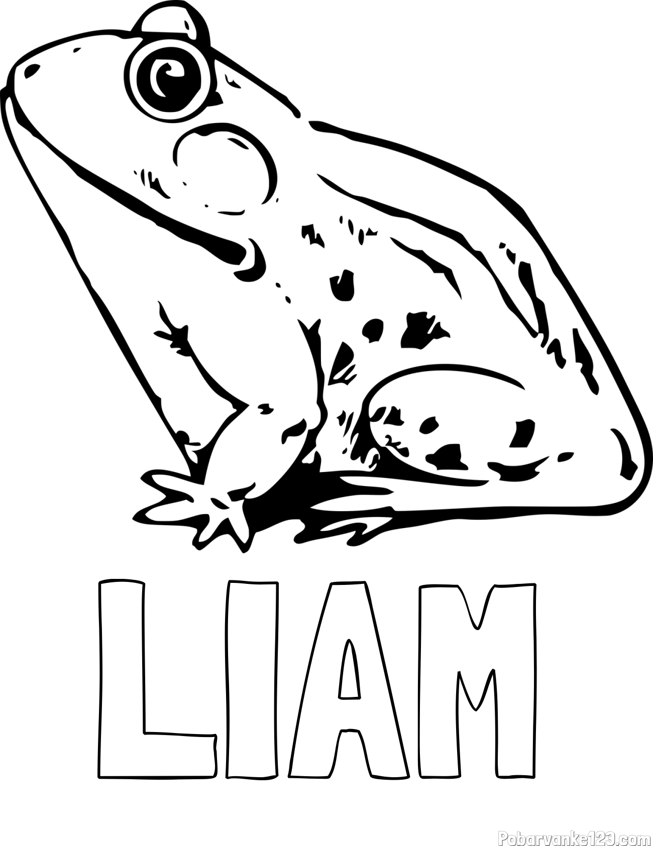 Pobarvanka imena LIAM in pobarvanka žabe Regice