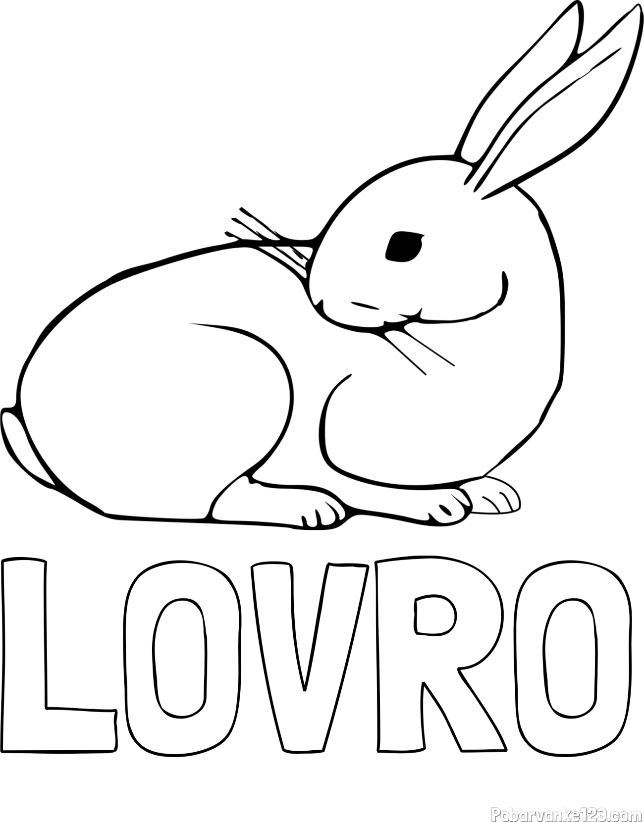 Pobarvanka imena LOVRO in pobarvanka zajčka, ki je nekaj opazil
