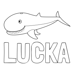 Online izdelana pobarvanka - Pobarvanka imena LUČKA in pobarvanka kita