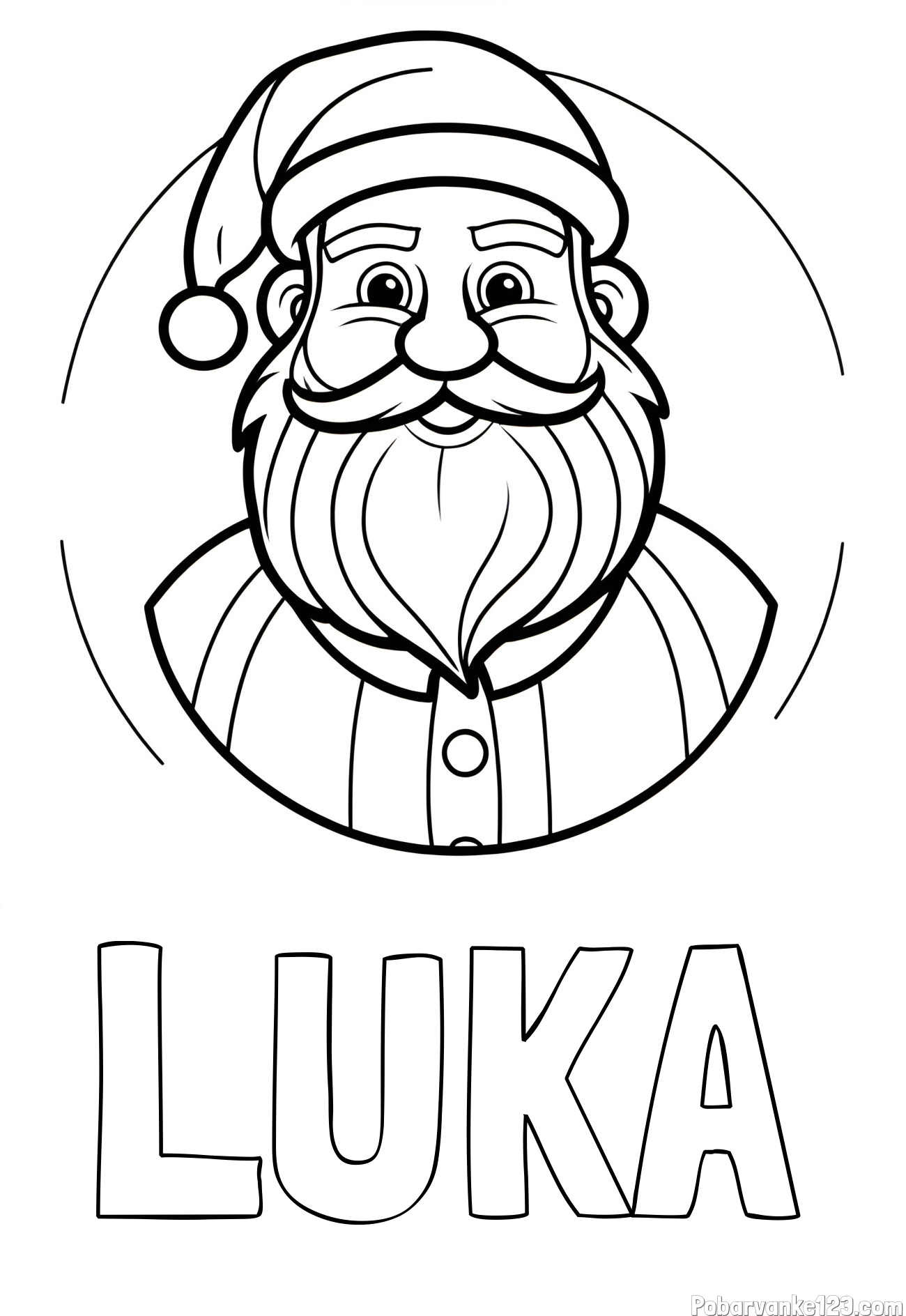 Pobarvanka imena LUKA in otroška pobarvanka veselega Božička