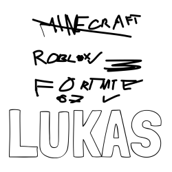 Online izdelana pobarvanka - Pobarvanka imena LUKAS in games