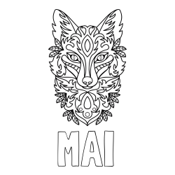 Pobarvanka imena MAI in pobarvanka volka - mandale