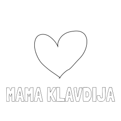 Online izdelana pobarvanka - Pobarvanka imena MAMA KLAVDIJA in srček