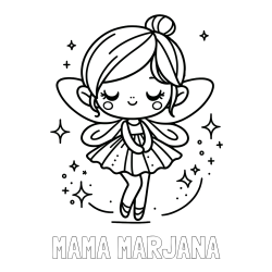 Online izdelana pobarvanka - Pobarvanka imena MAMA MARJANA in otroška pobarvanka čarobne vile