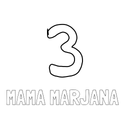 Online izdelana pobarvanka - Pobarvanka imena MAMA MARJANA in trica