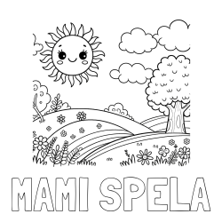 Online izdelana pobarvanka - Pobarvanka imena MAMI ŠPELA in otroška pobarvanka narave